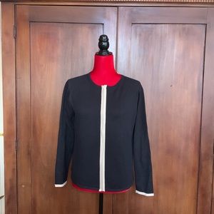 Vintage 80s Does 60s Beatnik Zipper Sweater L